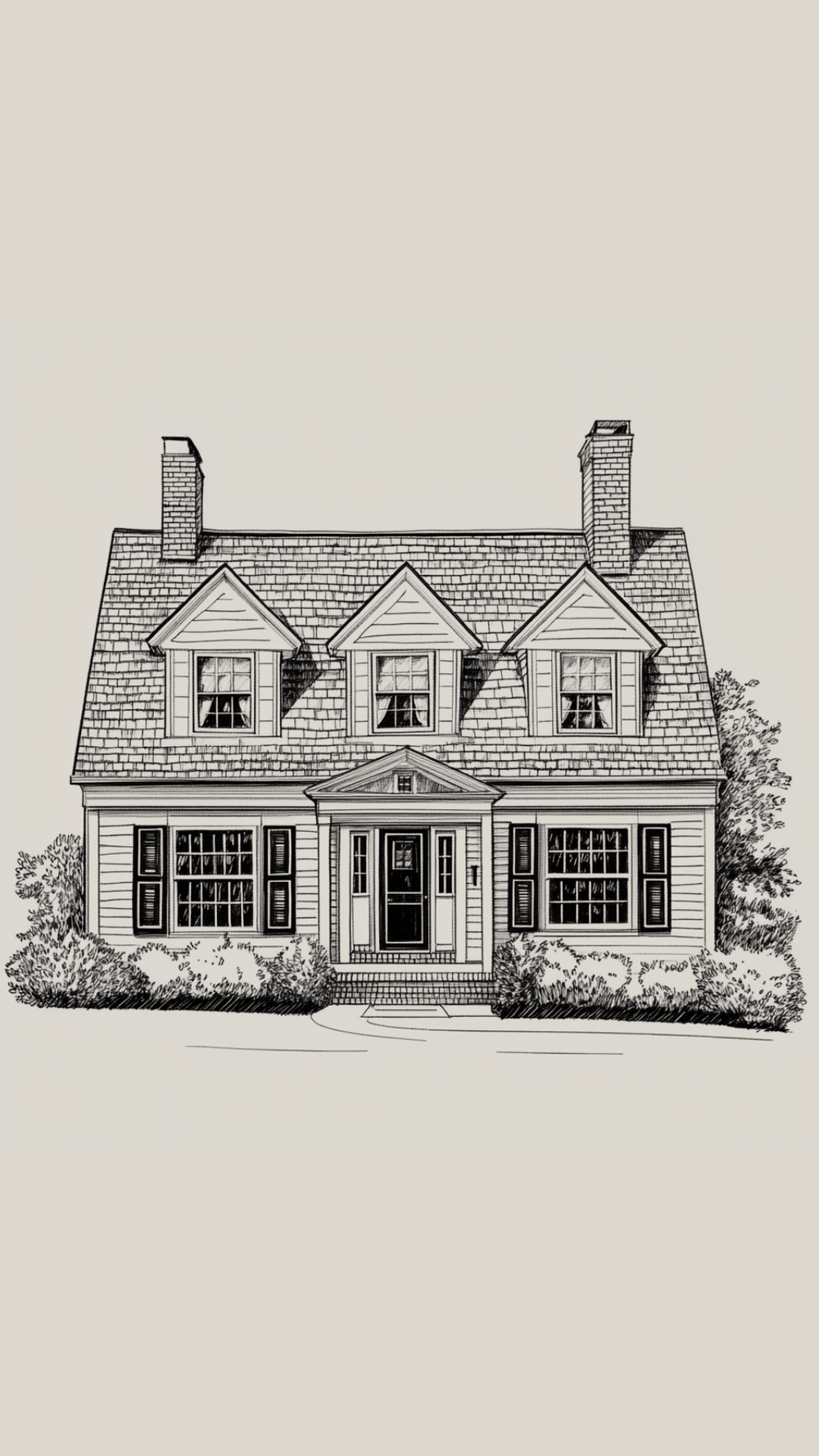 Illustration of a Cape Cod style home
