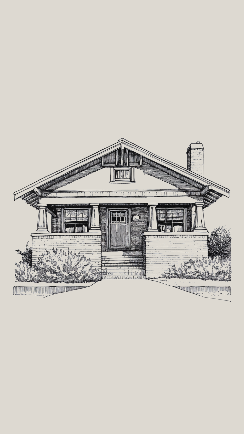 Illustration of a Craftsman style home