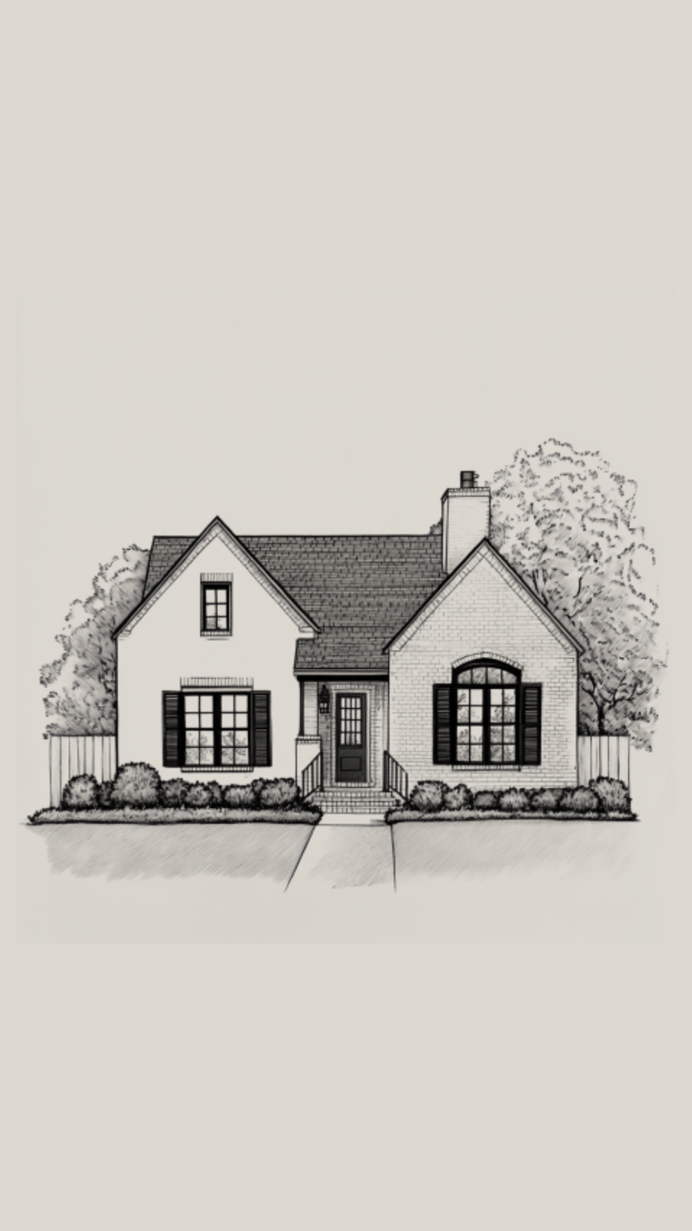 Illustration of a Minimal Traditional style home