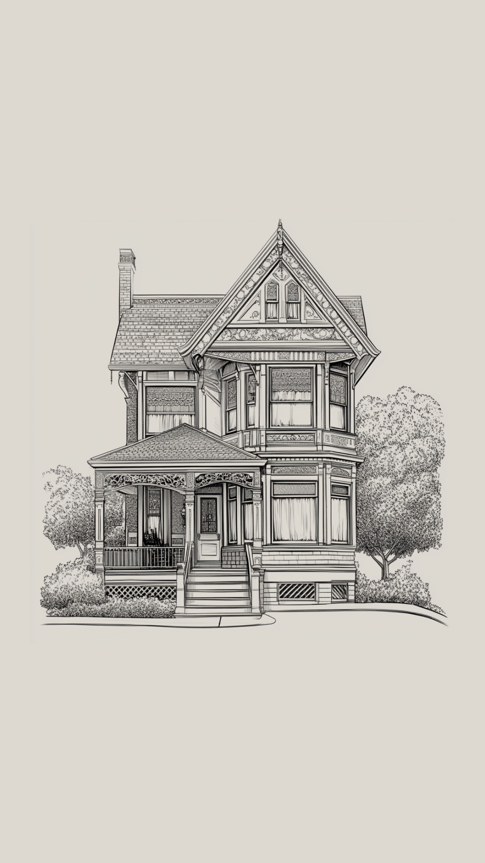 Illustration of a Victorian style home